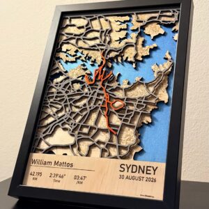Custom Race Route Map – Personalized Wooden Artwork